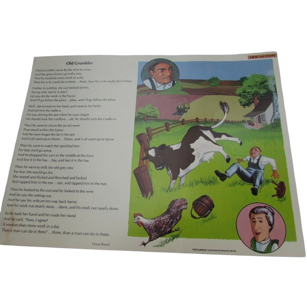 Old Grumbler School Poster Oscar Brand 30259 Poetry VNTG